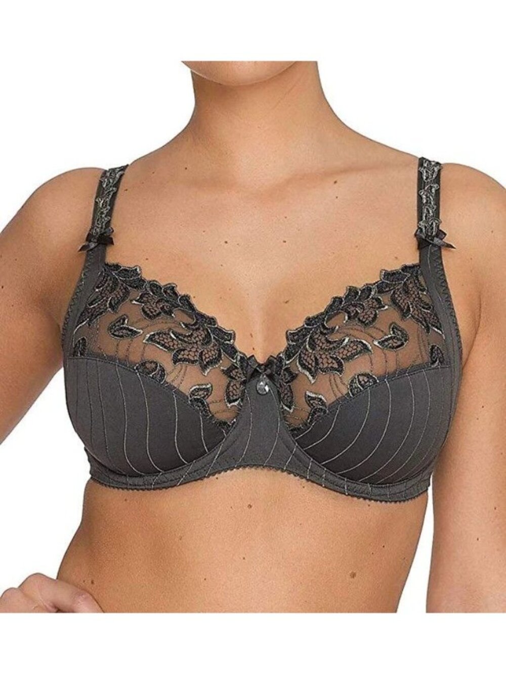 Prima Donna Primadonna Bra Womens Size 30d Gray Deauville Lace Full Cup